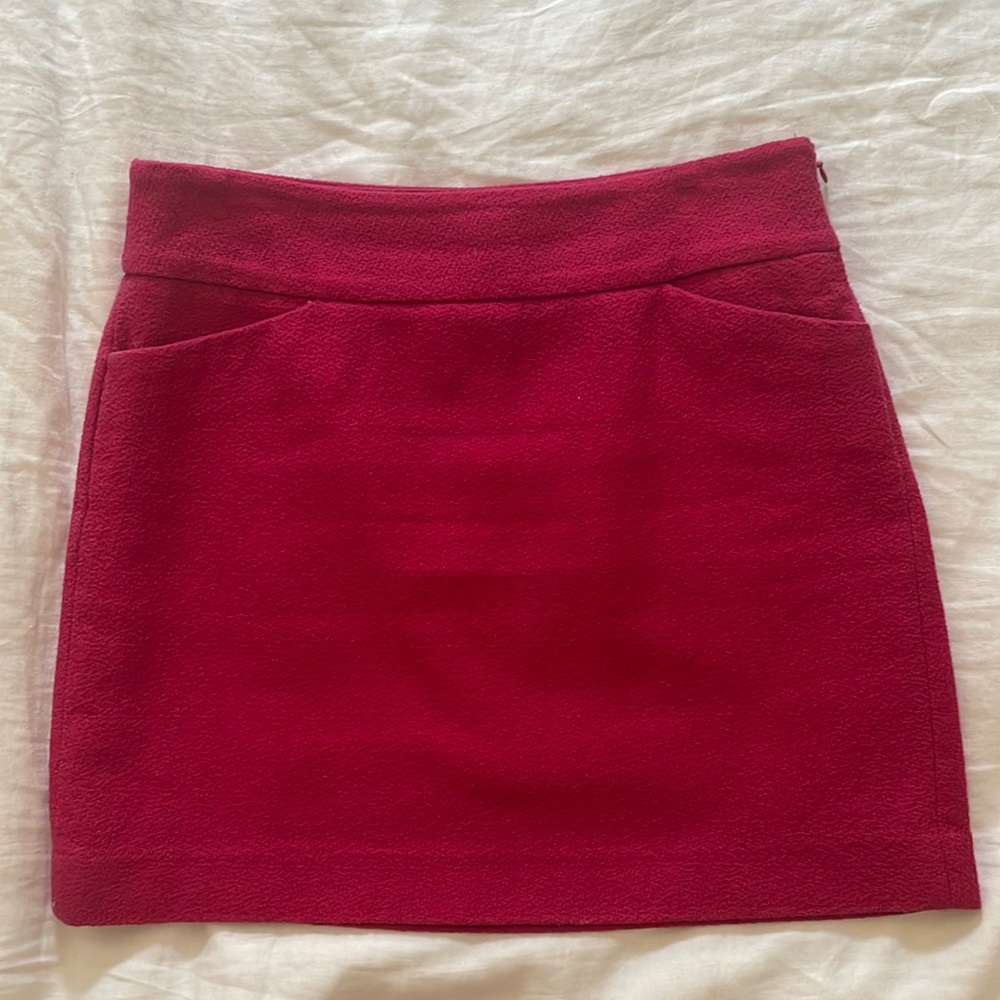 Ann Taylor LOFT bright pink tweed mini skirt, 2P